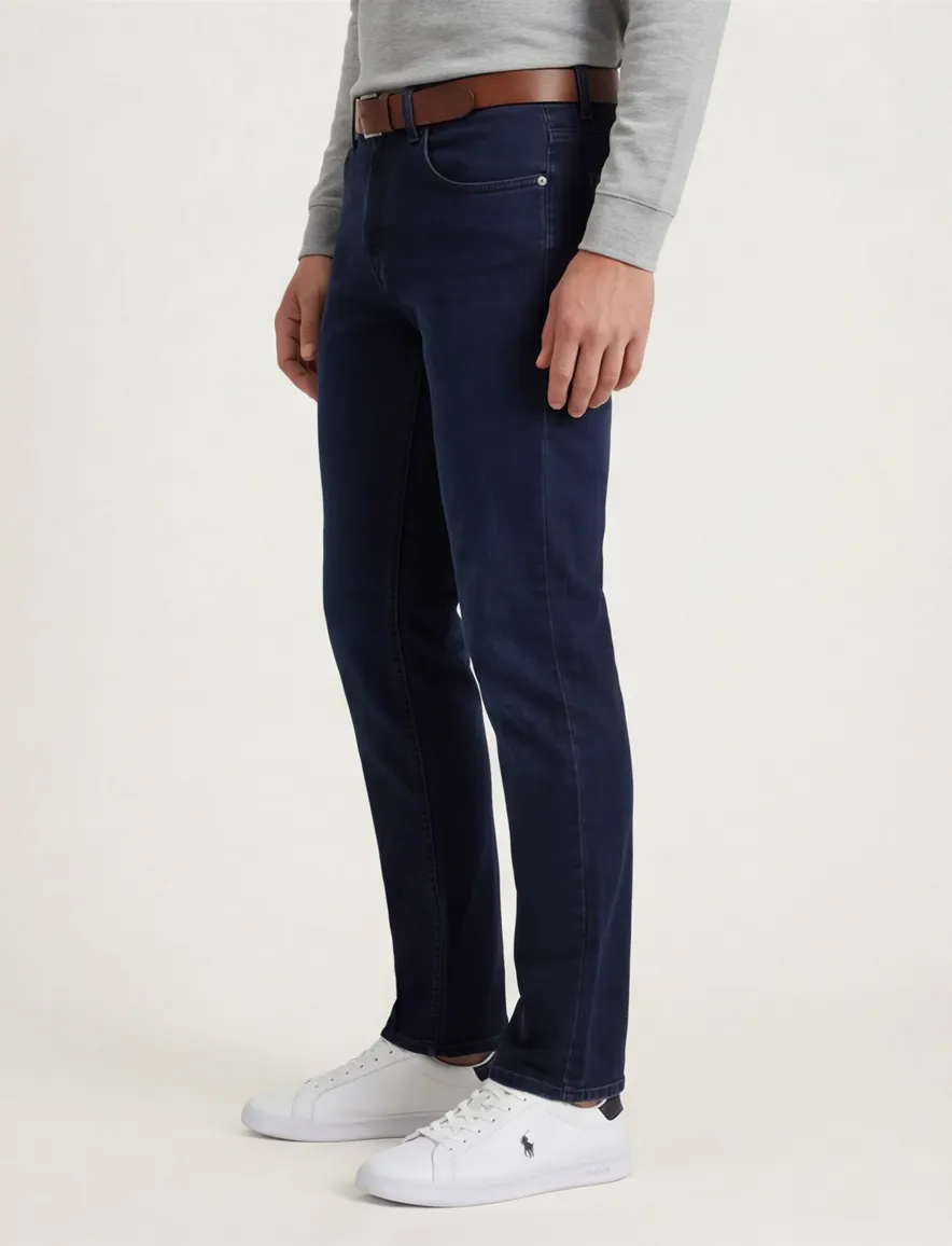 Gardeur Pantalon Bradley 5-pocket donkerblauw effen