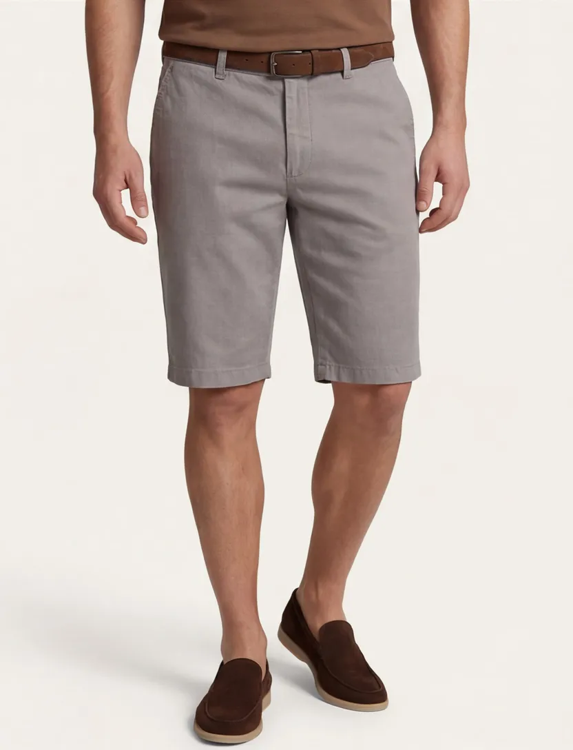 Gardeur Pantalon katoen grijs kort katoen