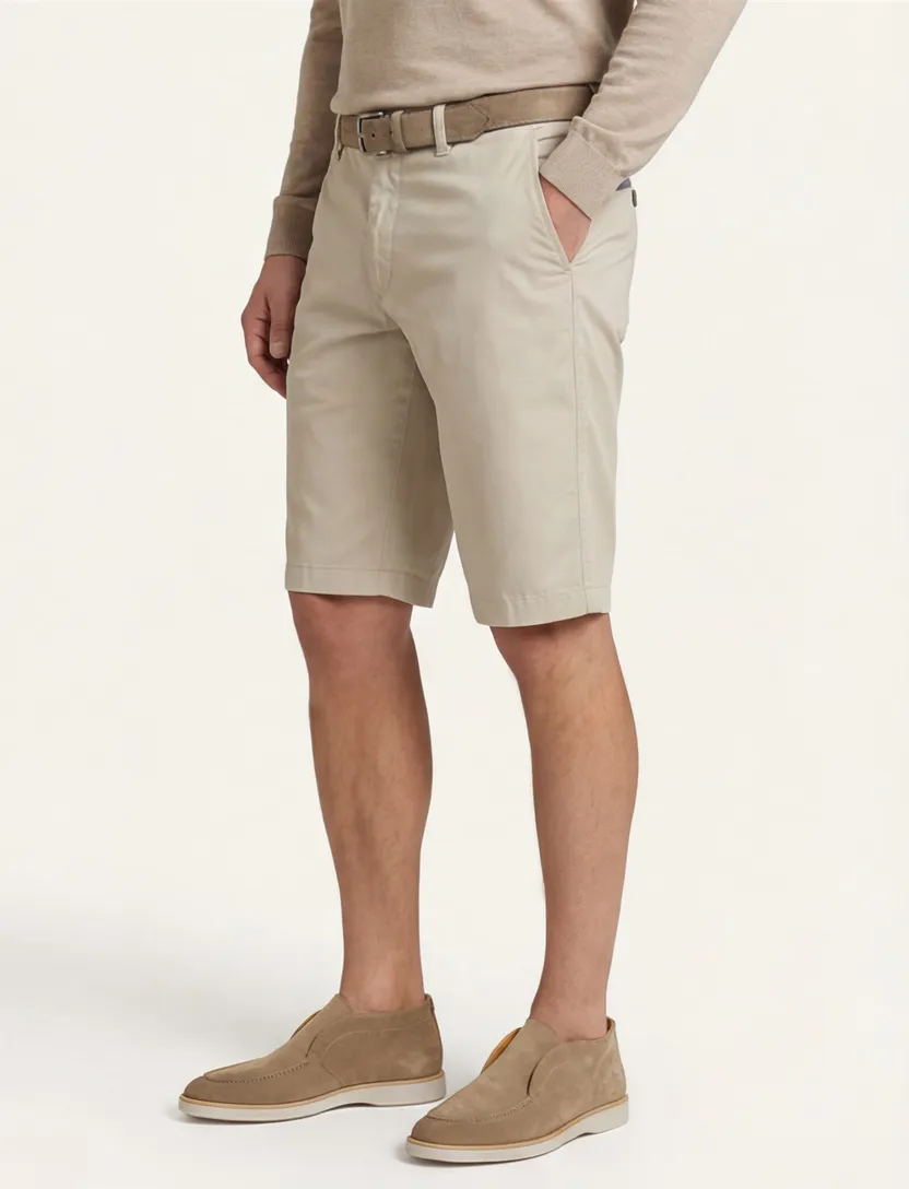 Gardeur Pantalon katoen Beige kort katoen