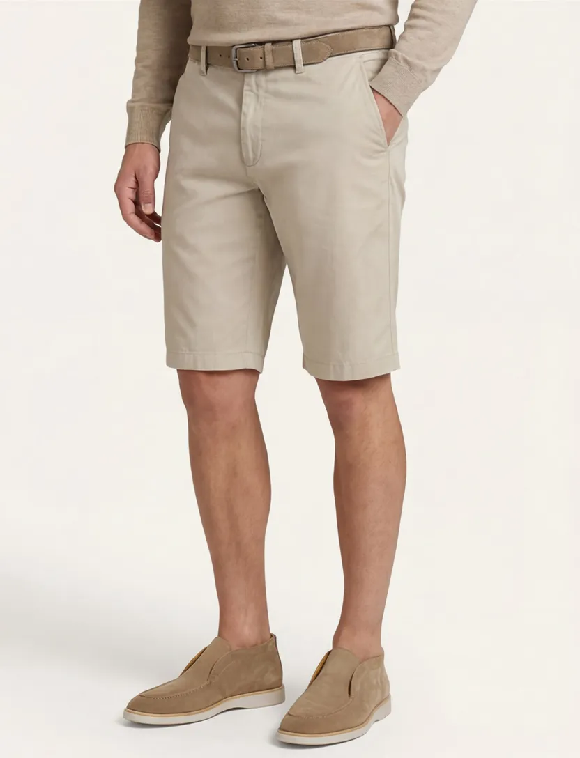 Gardeur Pantalon katoen Beige kort katoen