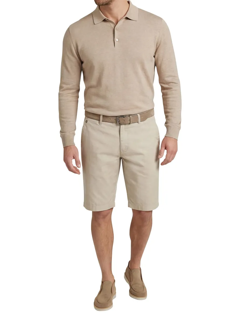 Gardeur Pantalon katoen Beige kort katoen
