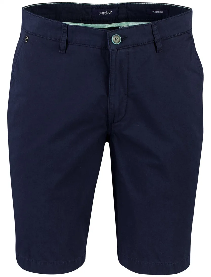 Gardeur Pantalon kort donkerblauw katoen effen