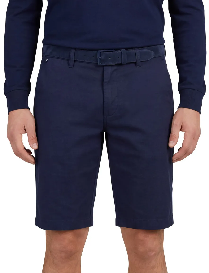 Gardeur Pantalon kort donkerblauw katoen
