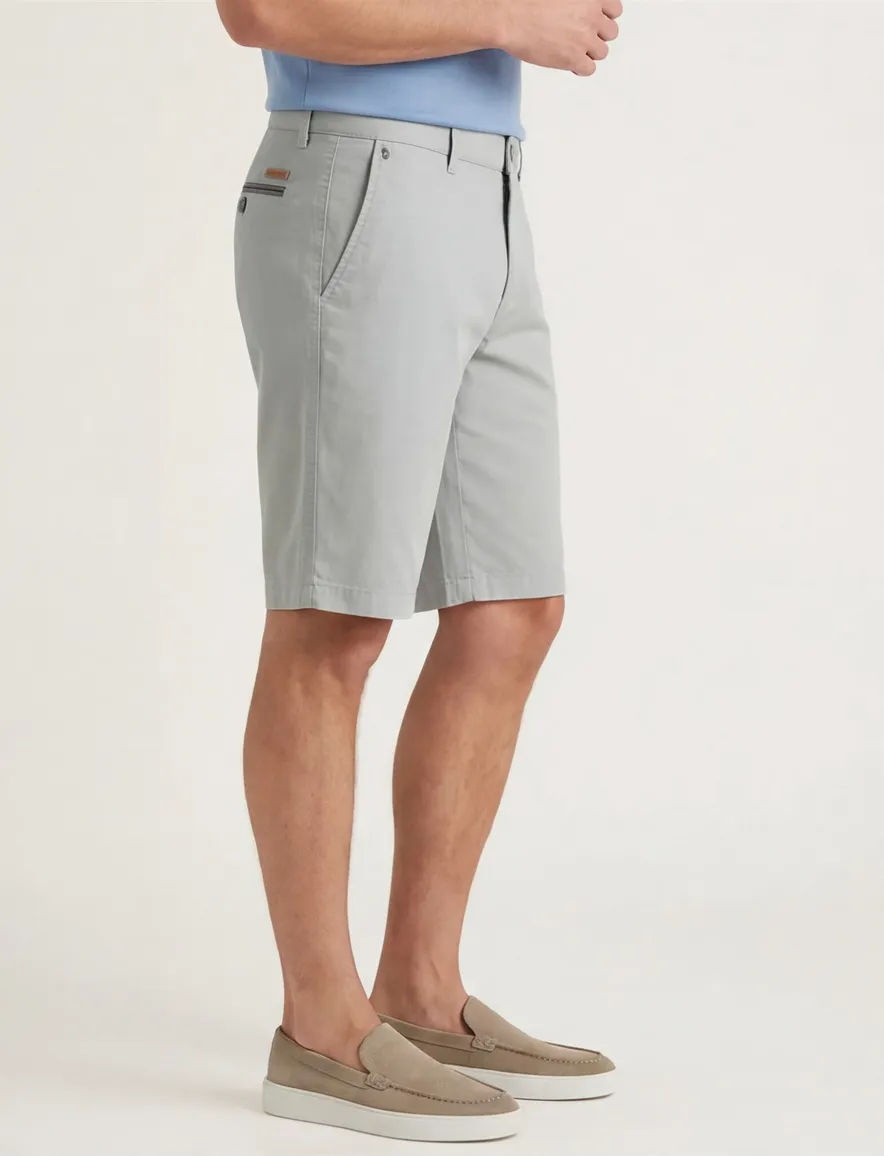 Gardeur modern fit korte broek katoen groen effen