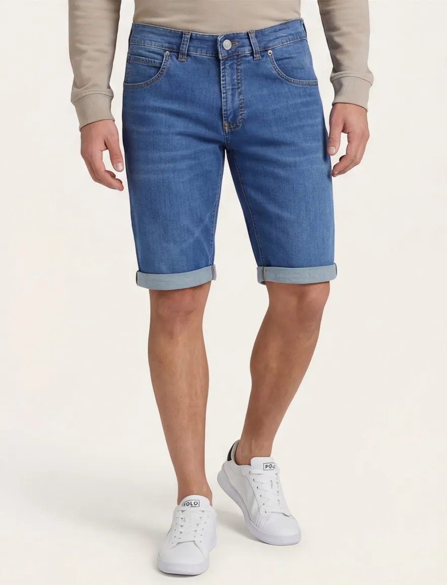 Gardeur Bermuda John jeans blauw 5-pocket