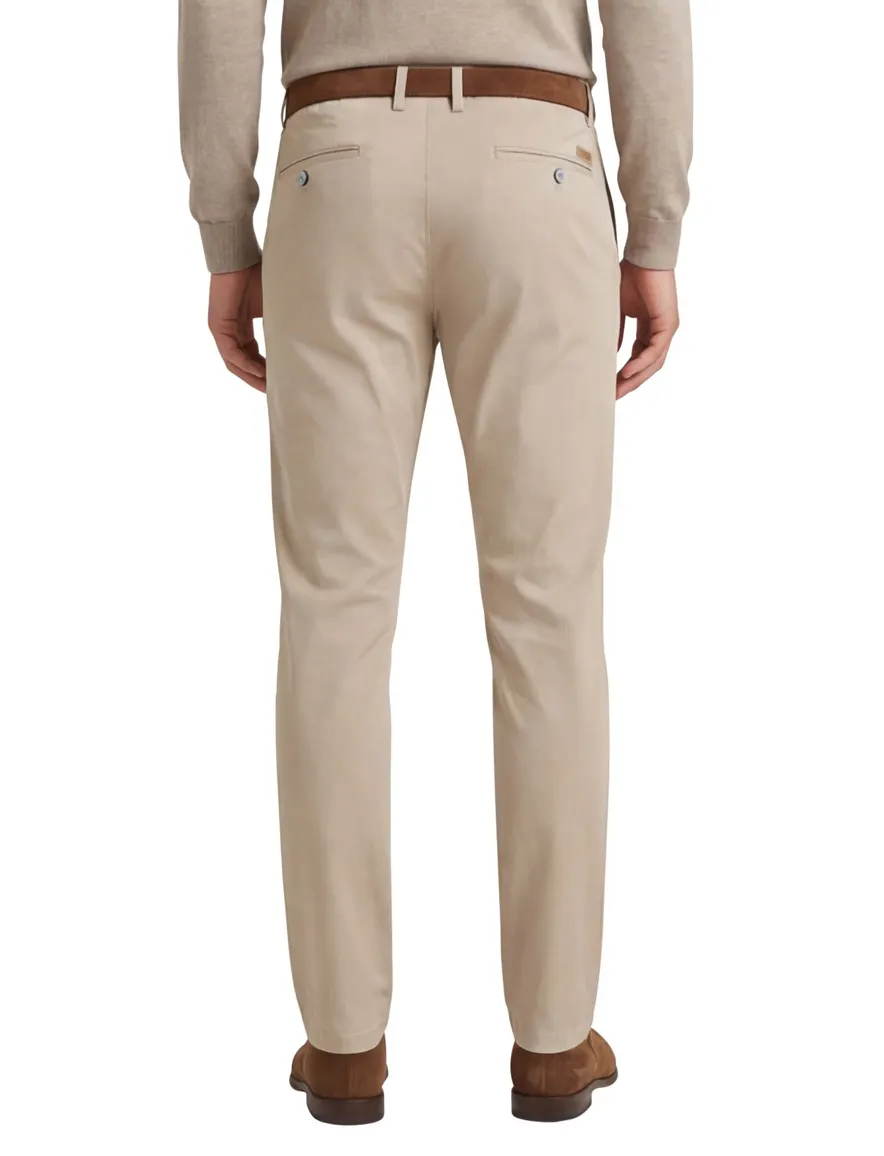 Gardeur Pantalon Tonic beige katoen effen