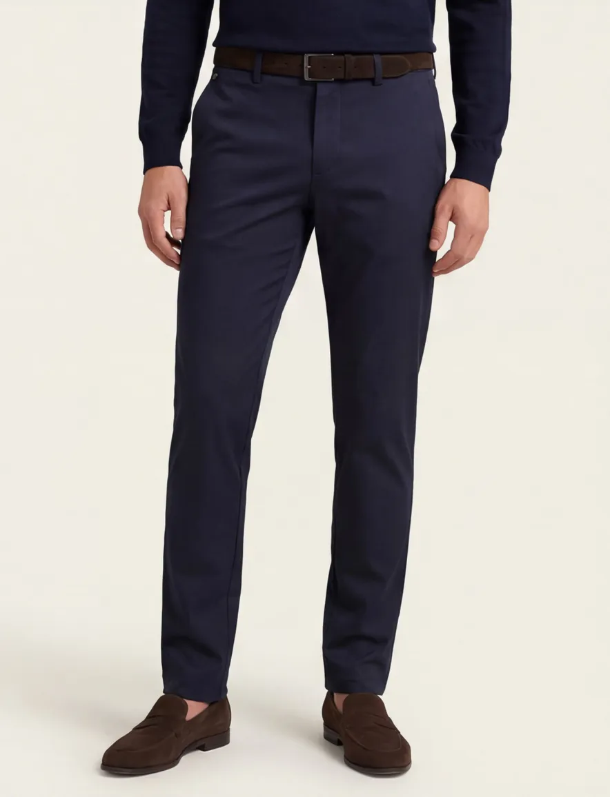 Gardeur Pantalon Tonic donkerblauw katoen