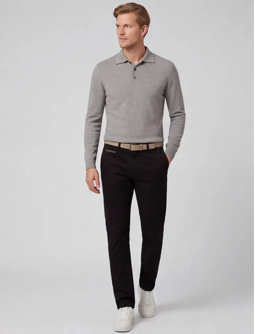 Gardeur pantalon zwart Benny-3 Modern Fit effen