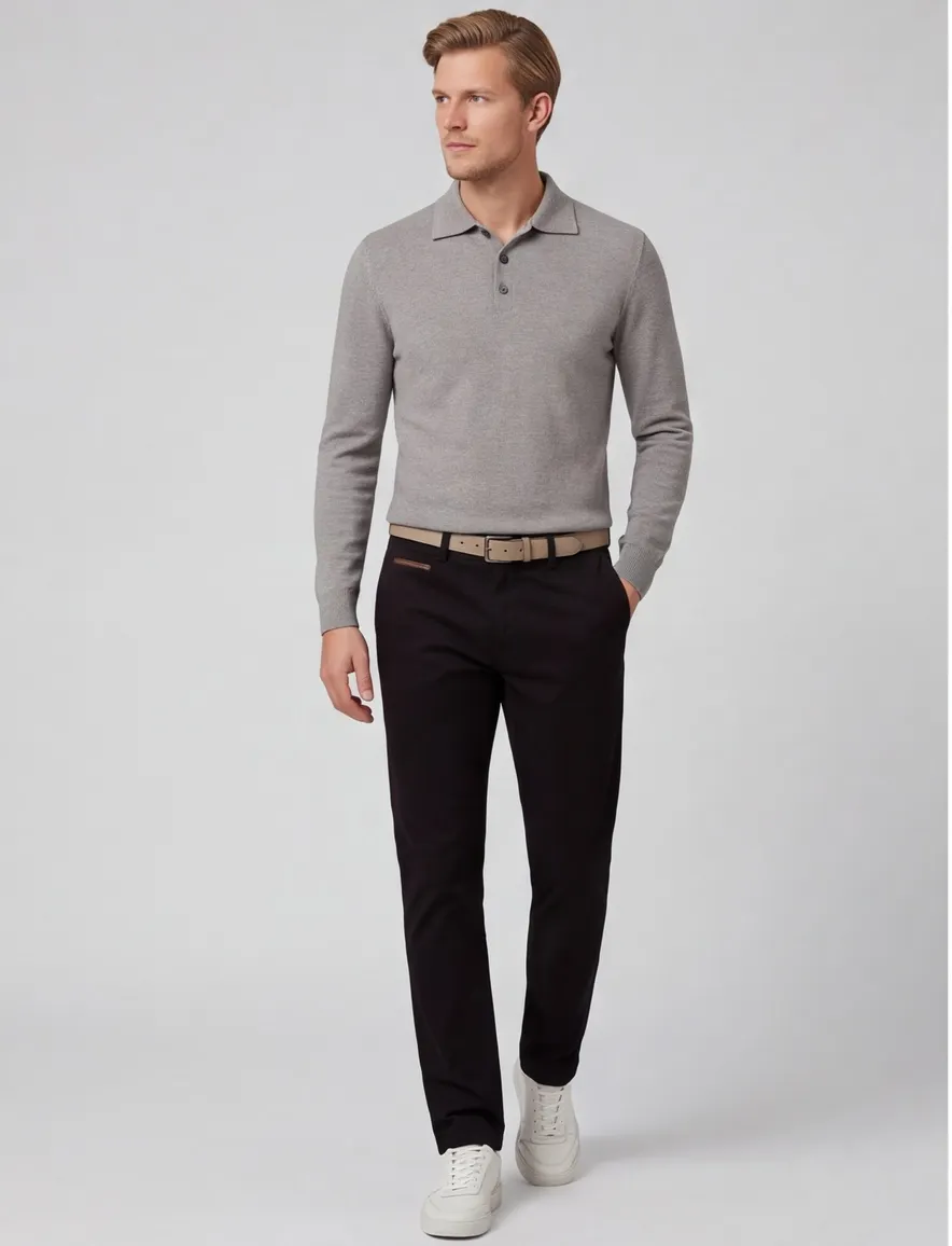 Gardeur pantalon zwart Benny-3 Modern Fit flatfront