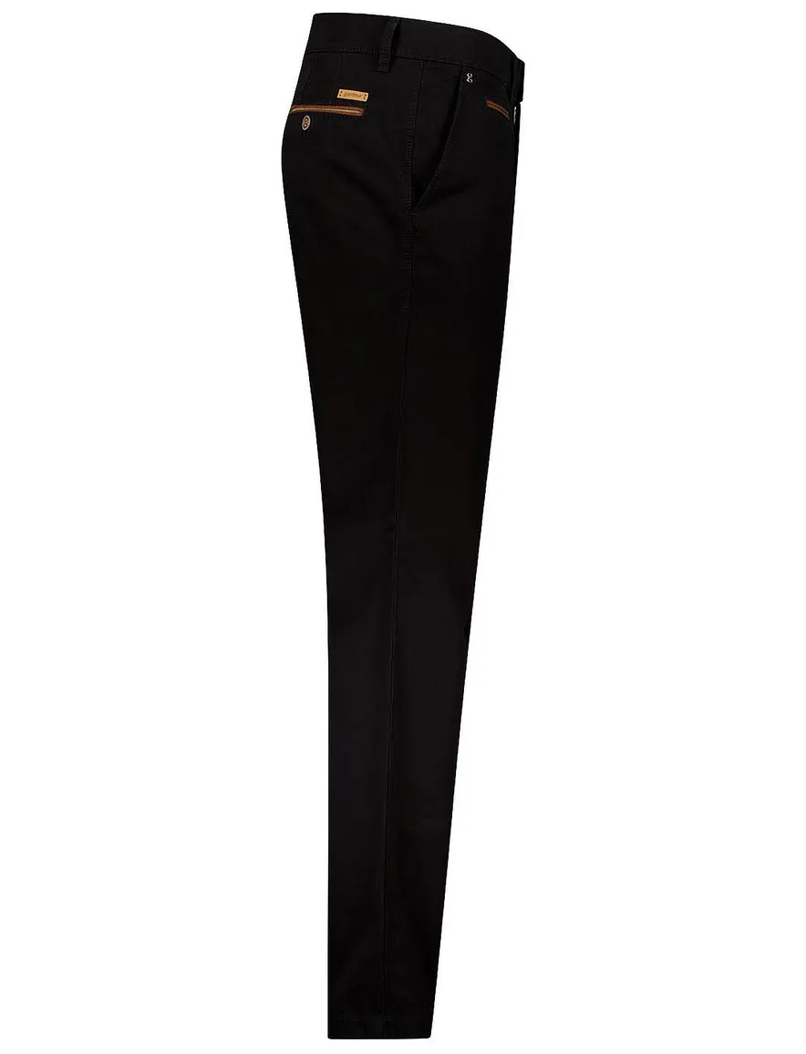 Gardeur pantalon zwart Benny-3 Modern Fit flatfront