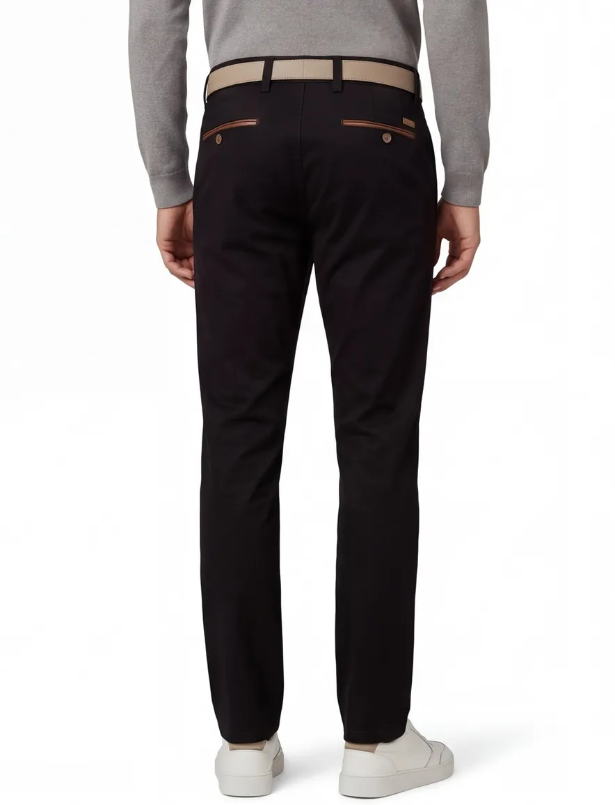 Gardeur pantalon zwart Benny-3 Modern Fit flatfront