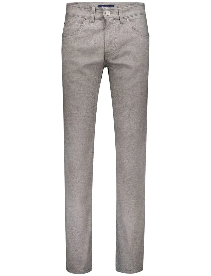 Gardeur katoenen pantalon grijze zonder omslag