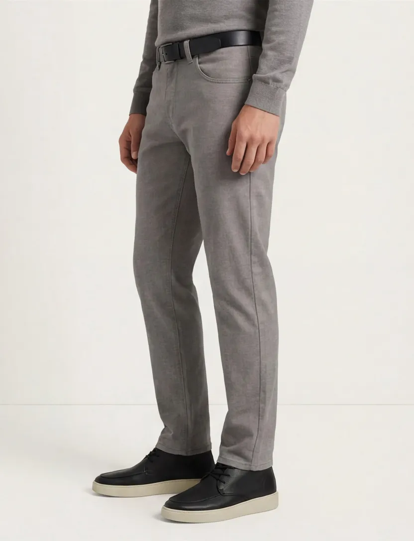 Gardeur katoenen pantalon grijze zonder omslag