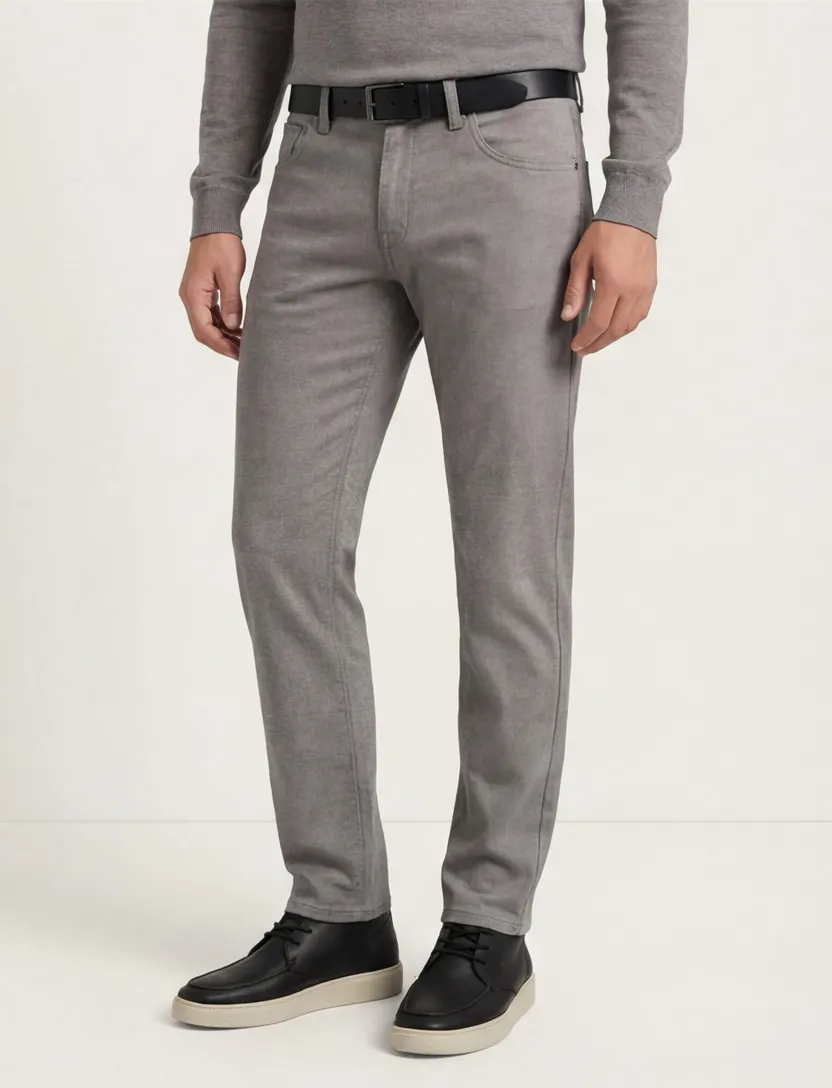 Gardeur katoenen pantalon grijze zonder omslag