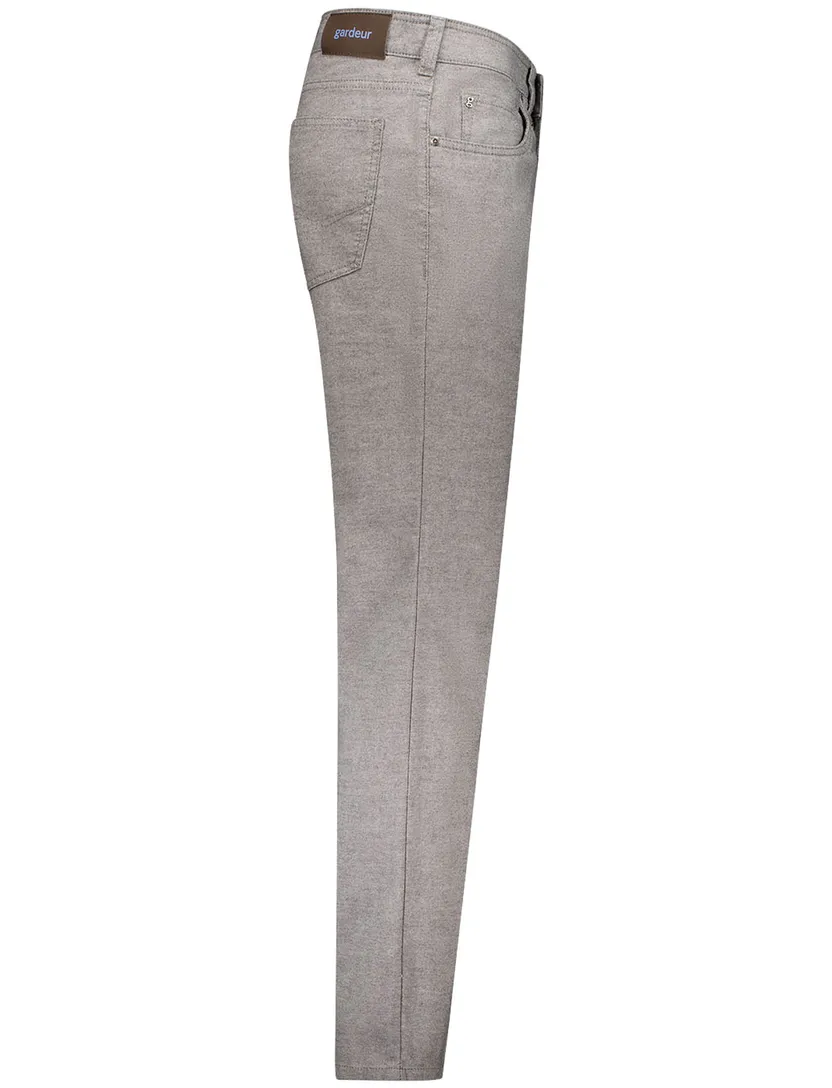 Gardeur katoenen pantalon grijze zonder omslag