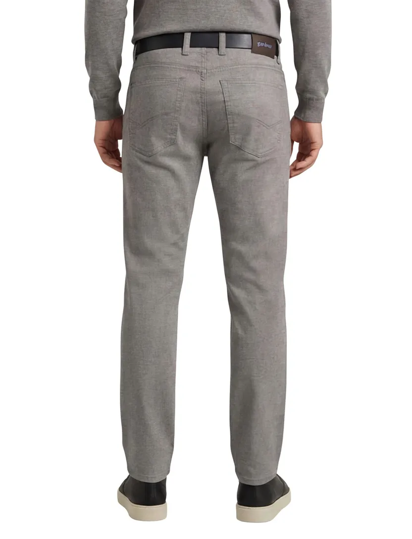 Gardeur katoenen pantalon grijze zonder omslag