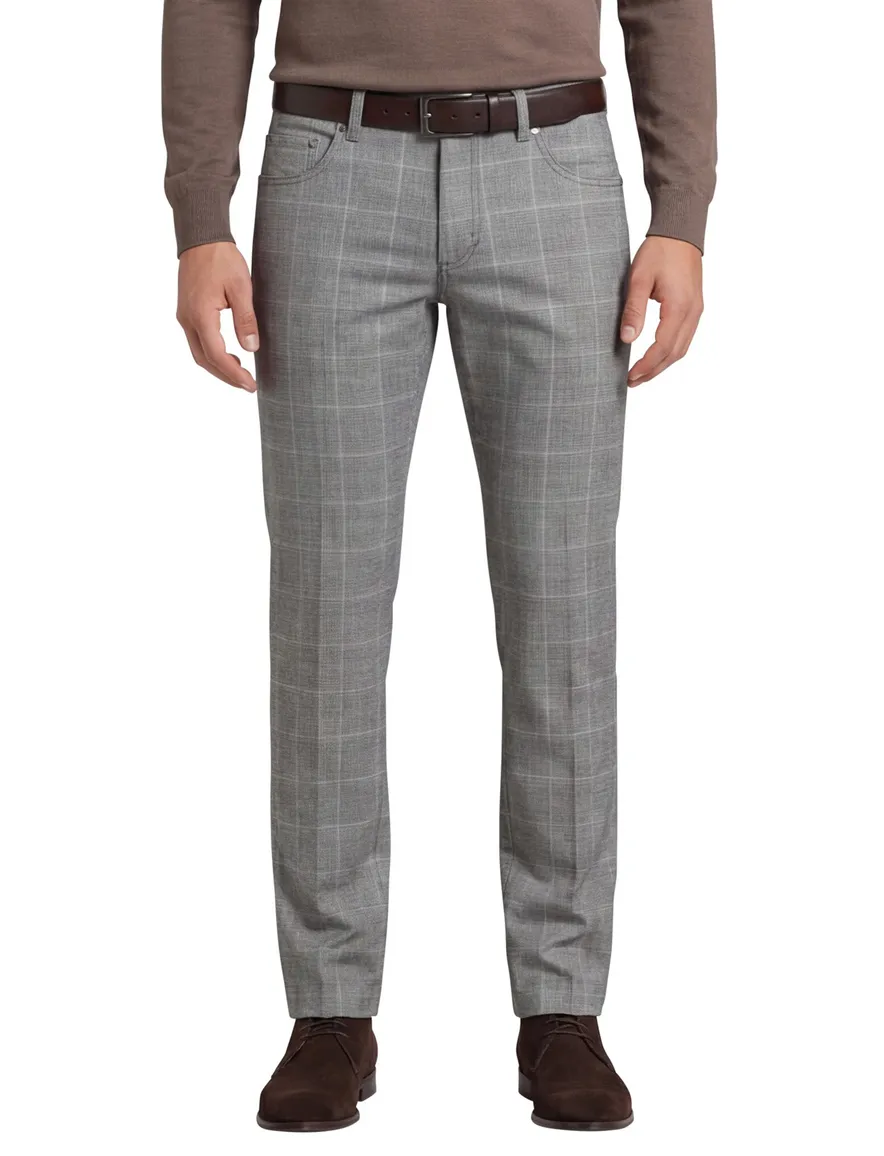Gardeur Pantalon BILL-3 5-p grijs geruit