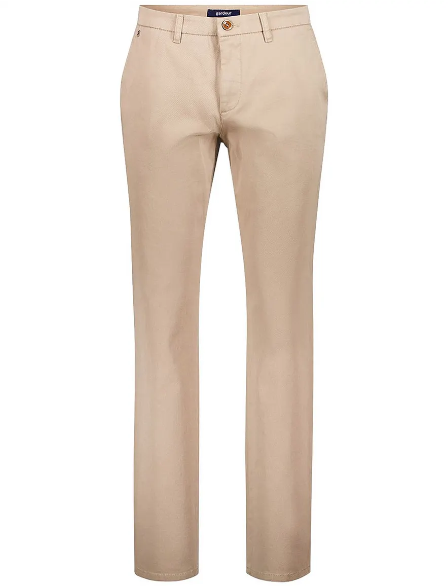 Gardeur pantalon beige effen flatfront