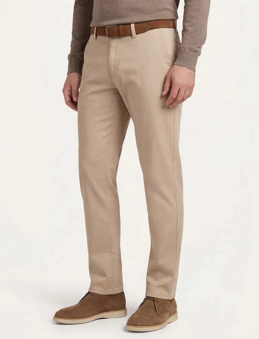 Gardeur pantalon flatfront effen beige
