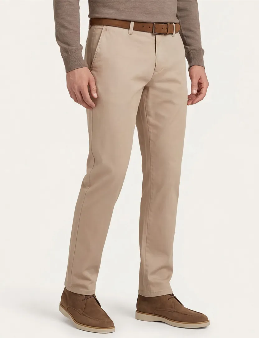 Gardeur pantalon flatfront effen beige