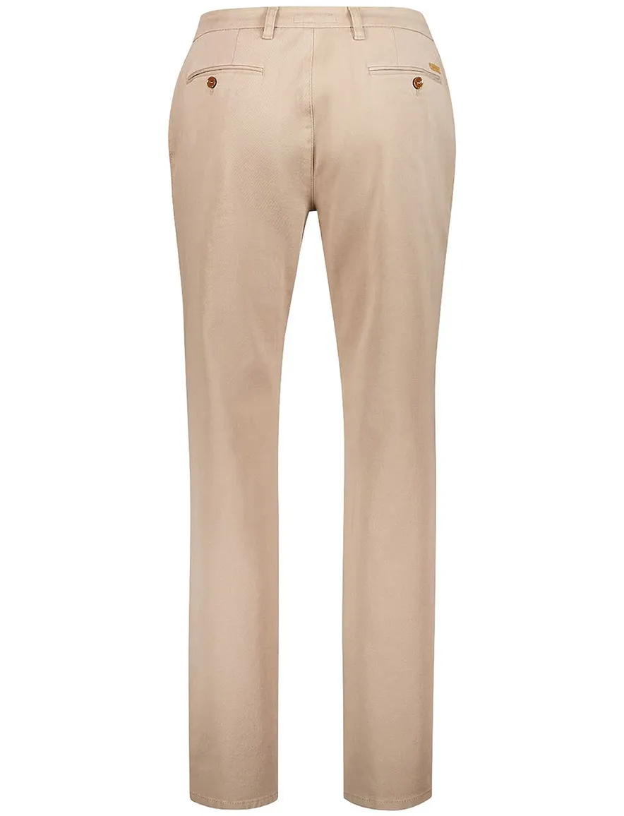 Gardeur pantalon beige effen flatfront