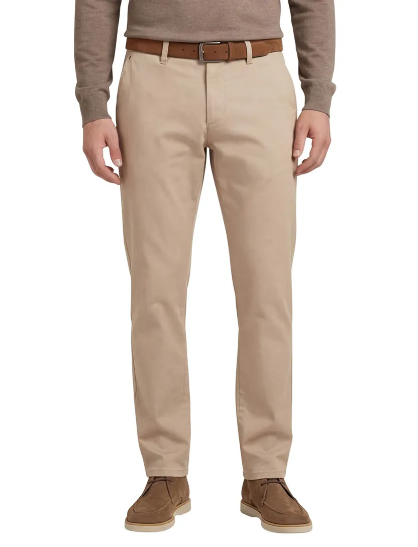 Gardeur pantalon flatfront effen beige