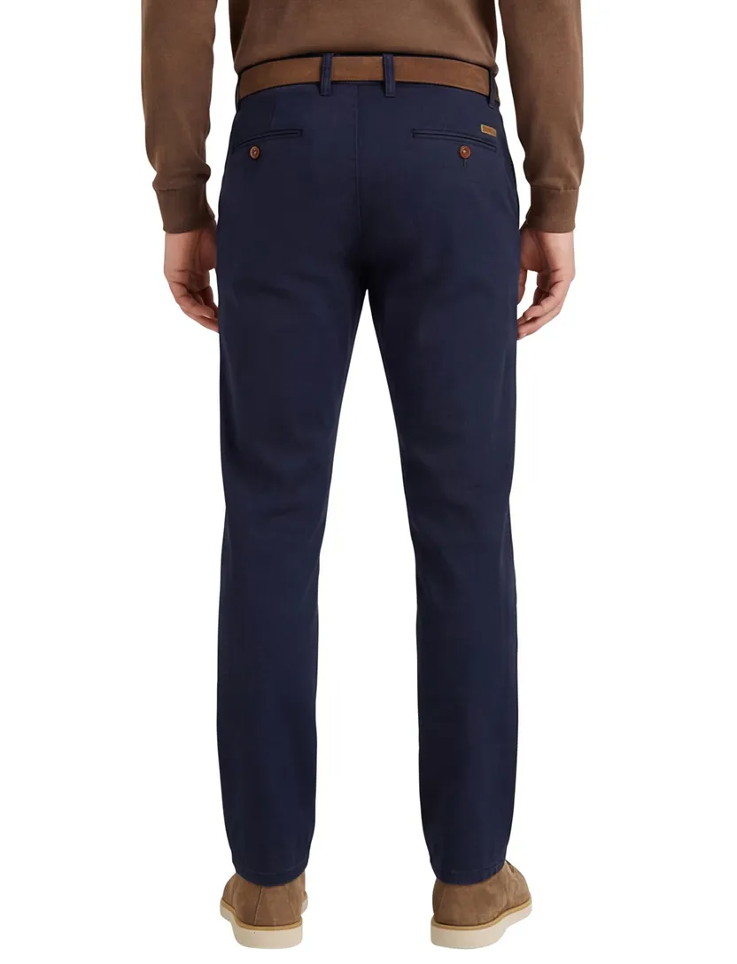 Gardeur pantalon flatfront effen donkerblauw
