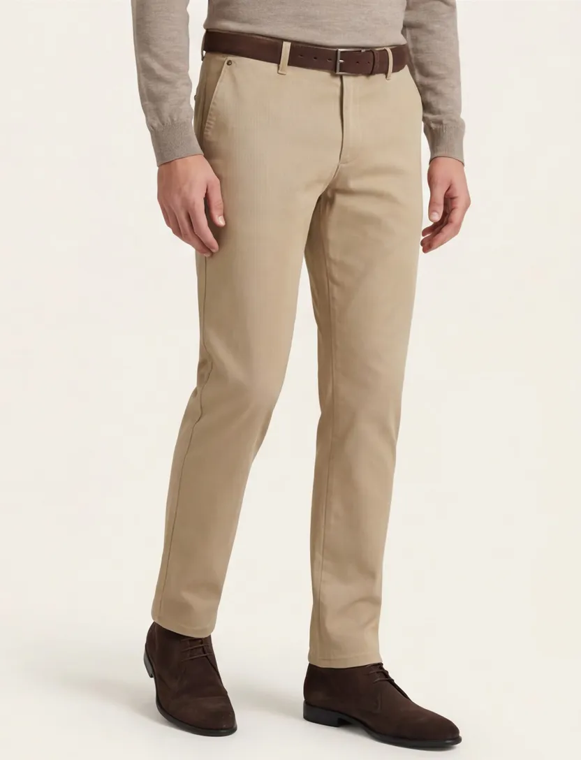 katoenen broek Gardeur beige