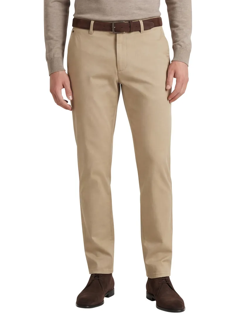 katoenen broek Gardeur beige