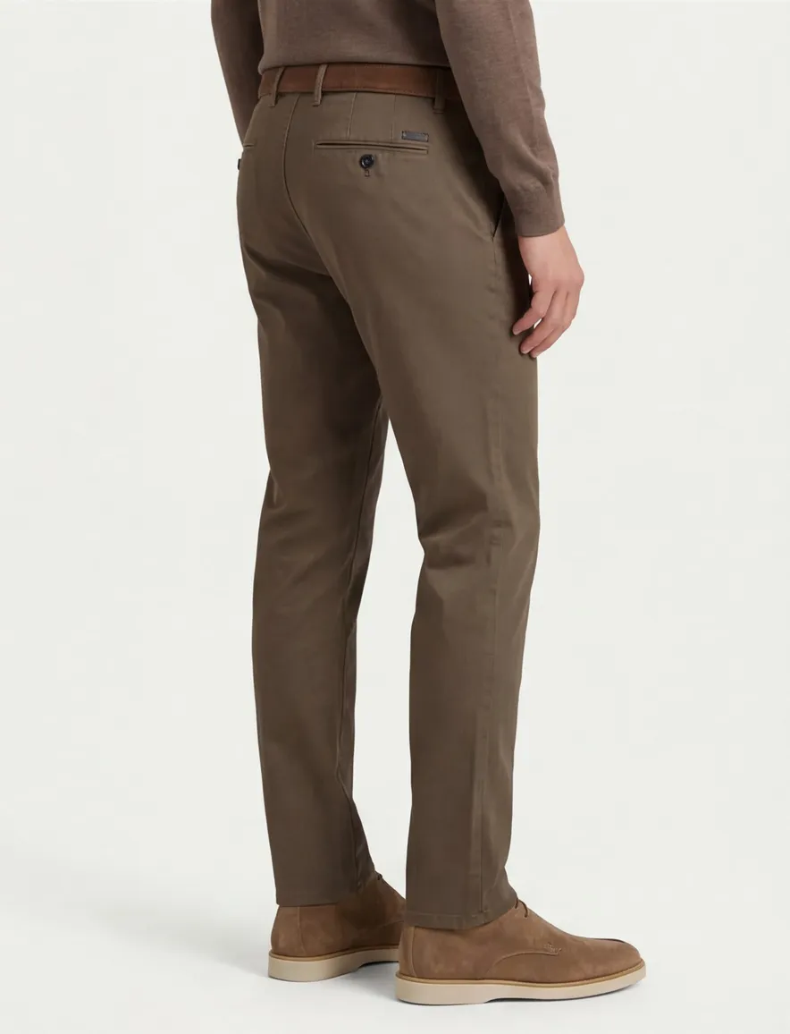katoenen broek bruin Gardeur
