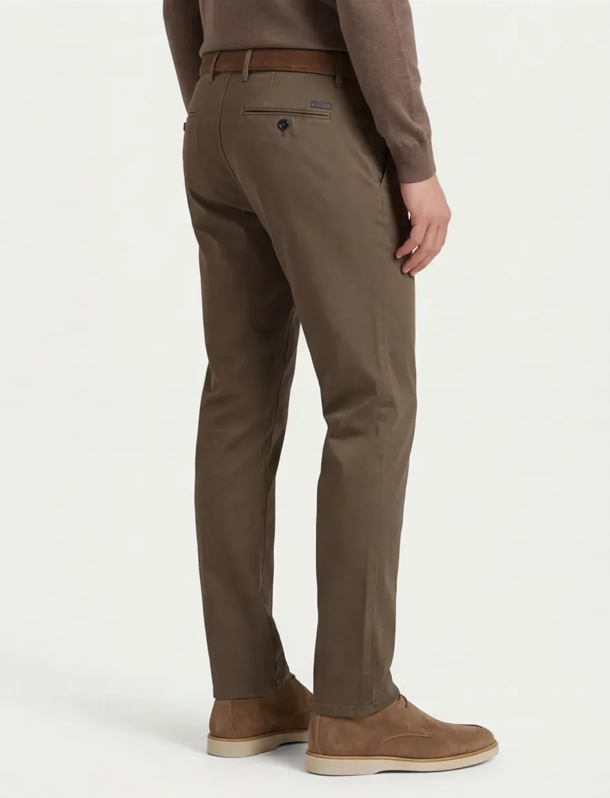 katoenen broek bruin Gardeur