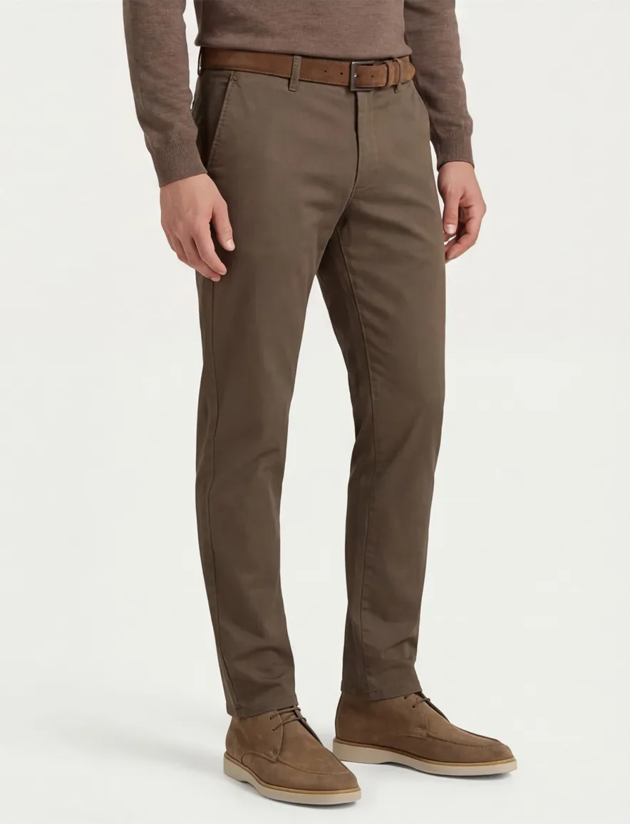 katoenen broek bruin Gardeur