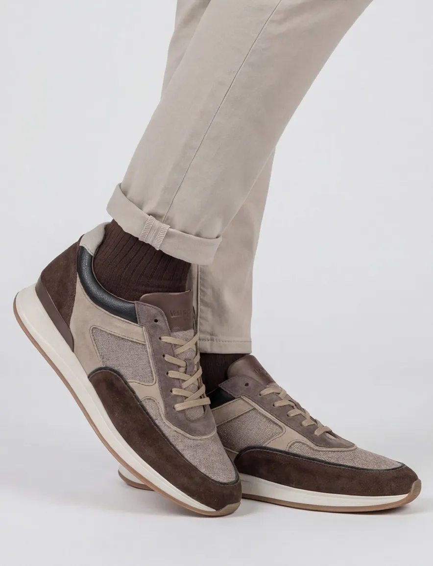 Van Bommel sneaker bruin textiel