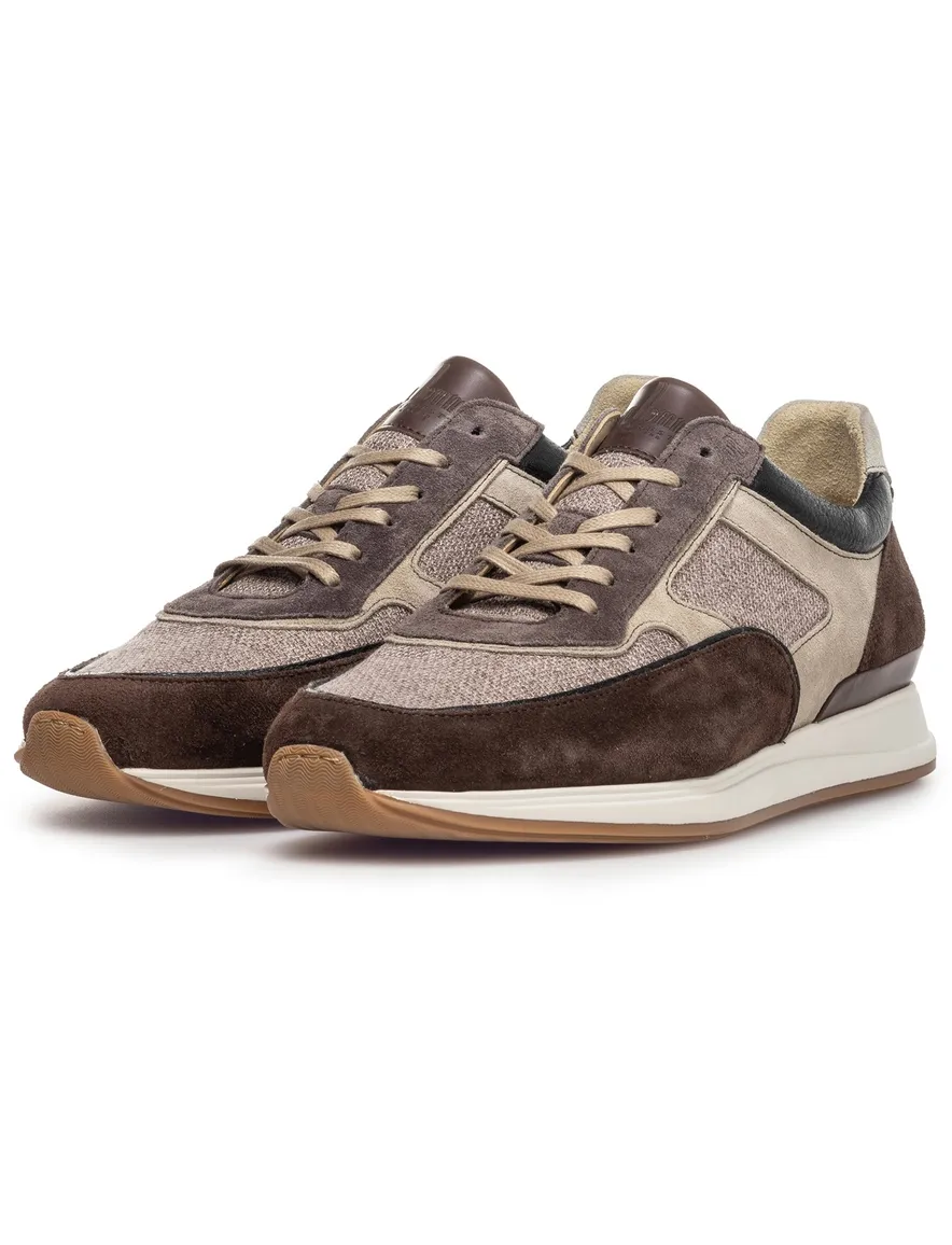 Van Bommel sneaker bruin textiel