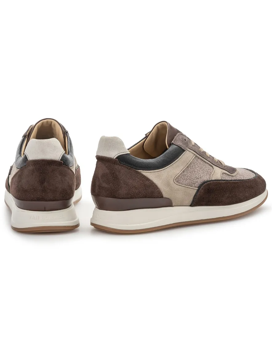 Van Bommel sneaker bruin textiel