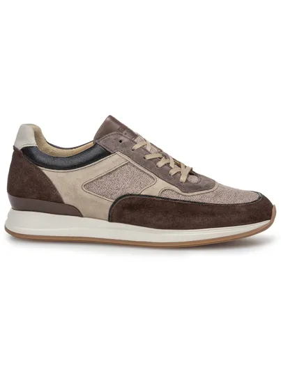 Floris van Bommel Floris van Bommel bruine lage schoen textiel