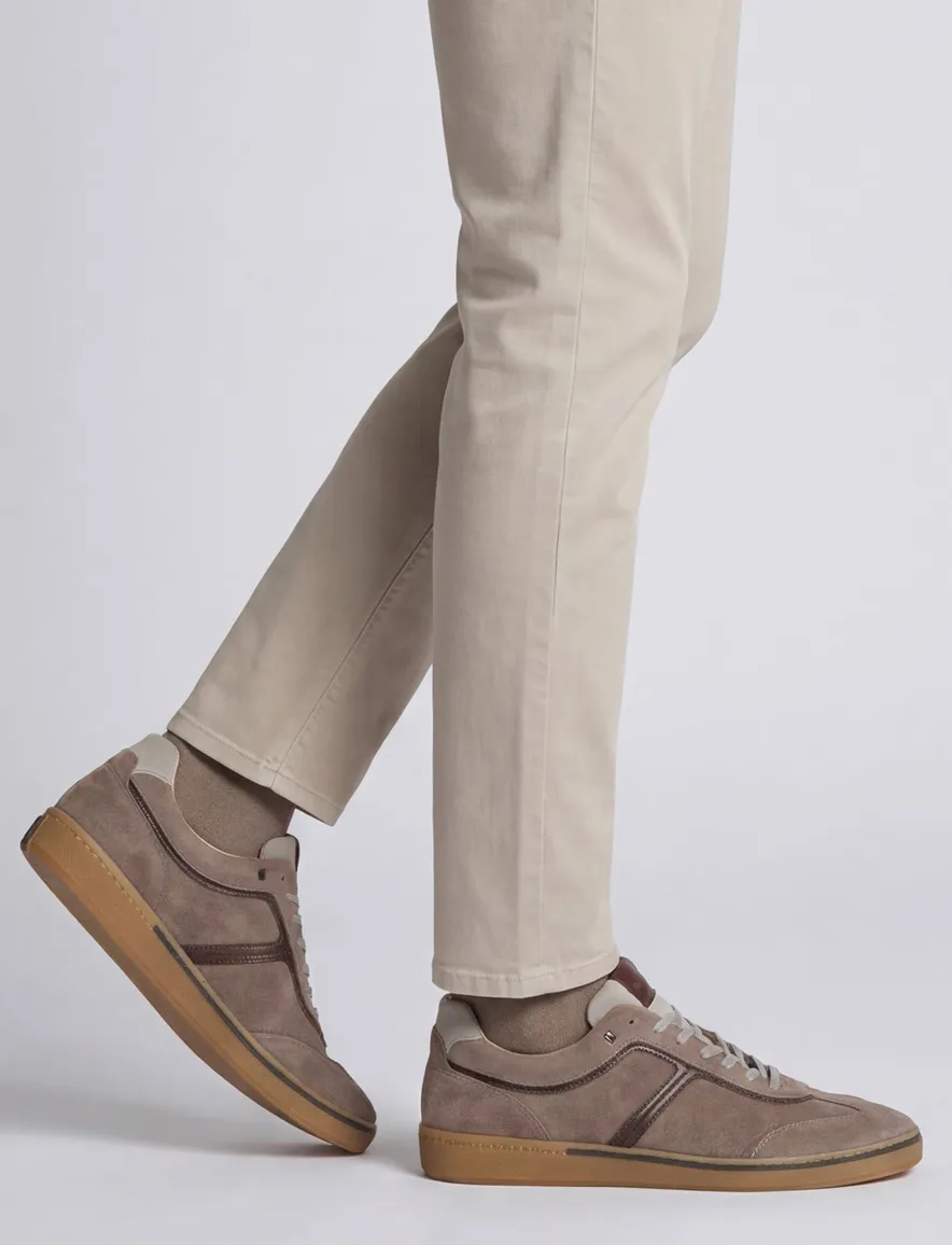 Floris van Bommel sneaker suede effen bruin
