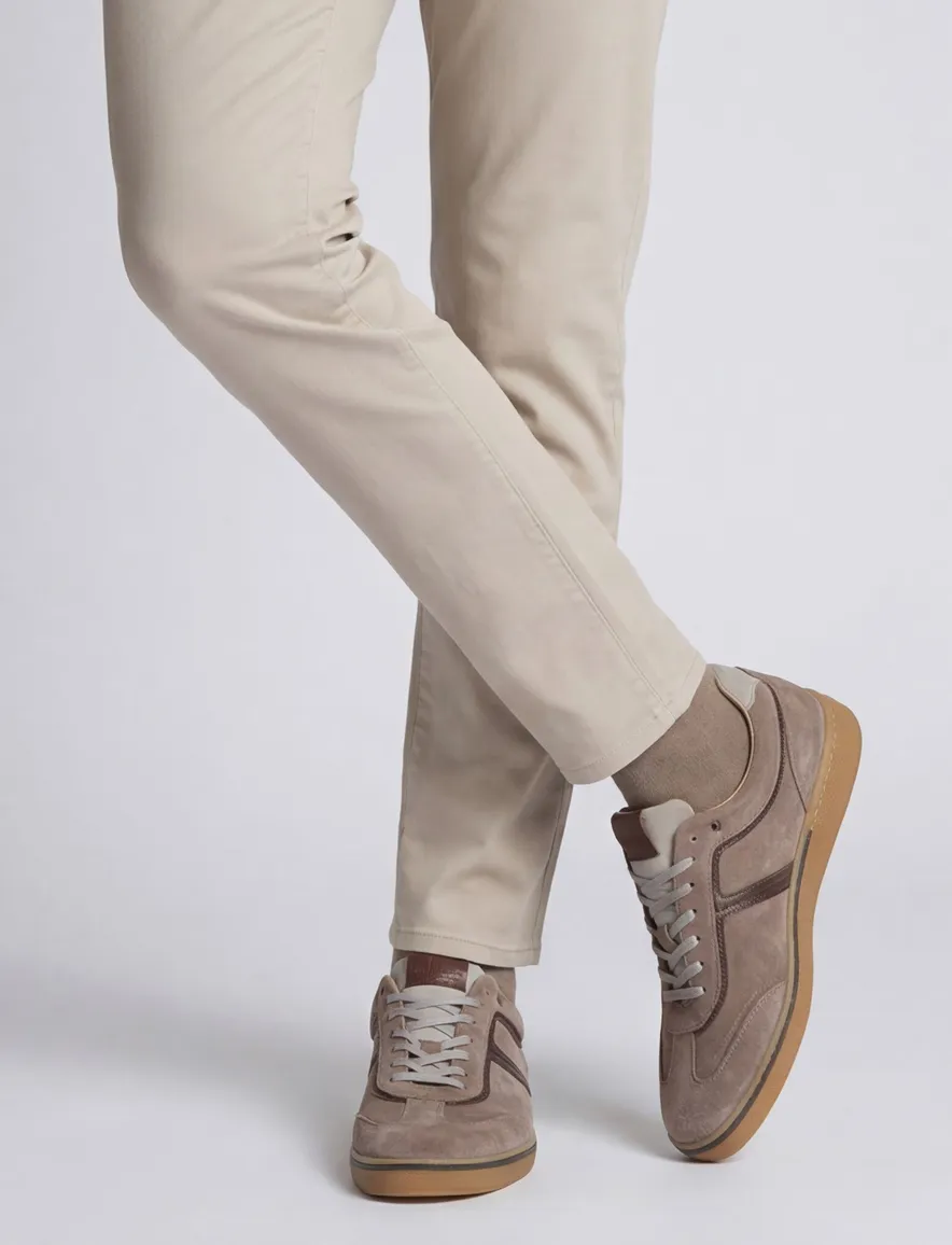 Floris van Bommel sneaker suede effen bruin
