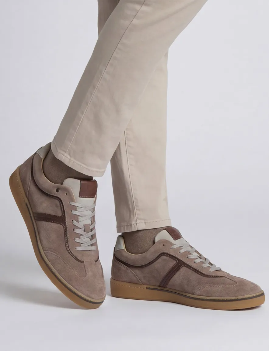 Floris van Bommel sneaker suede effen bruin