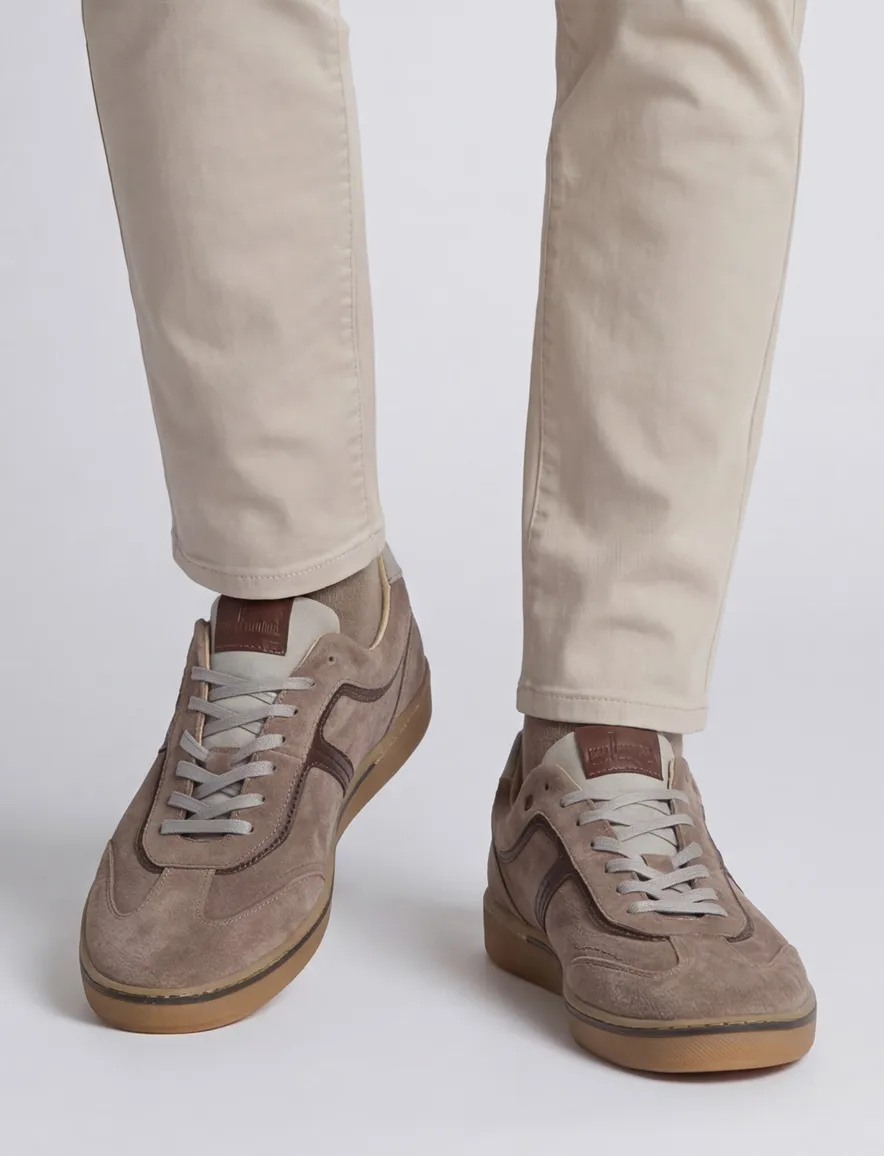 Floris van Bommel sneaker suede effen bruin