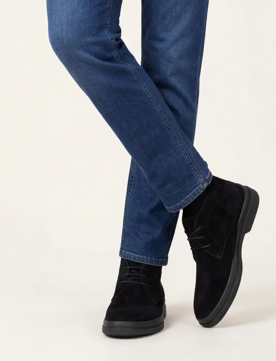 Zwarte nette veterschoen Floris van Bommel suede