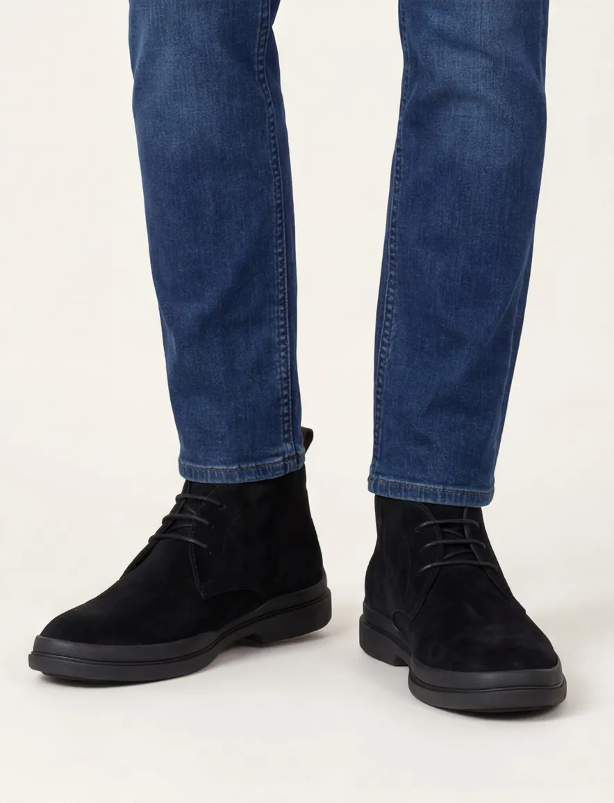 Zwarte nette veterschoen Floris van Bommel suede
