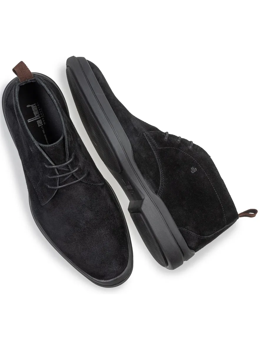 Zwarte nette veterschoen Floris van Bommel suede