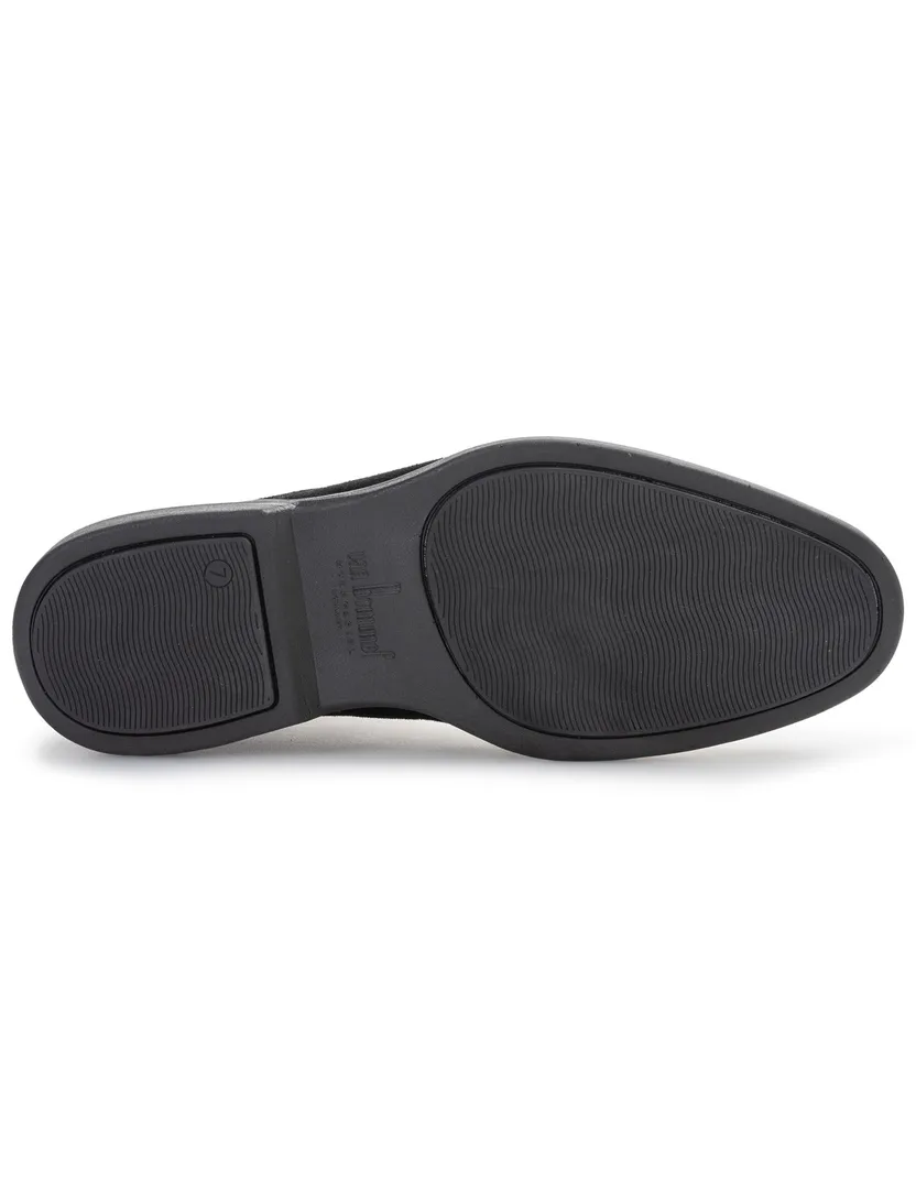 Floris van Bommel hoge veterschoen suede zwart effen