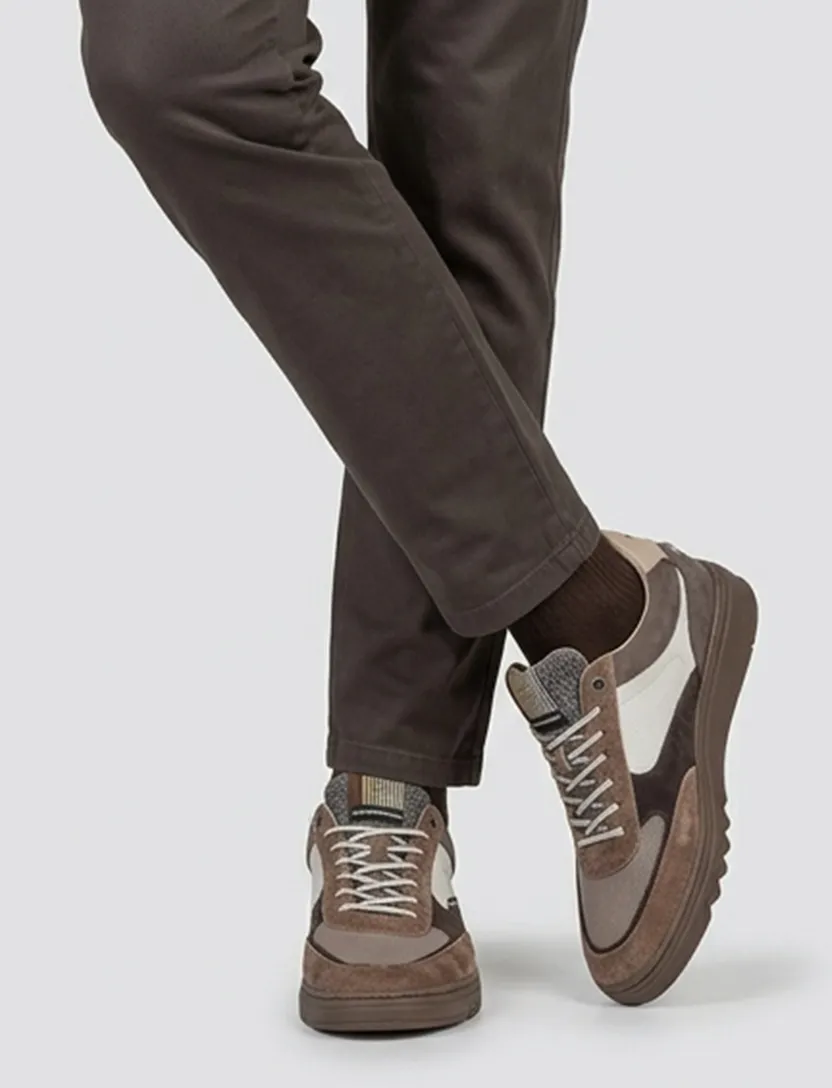 Effen sneaker suede Floris van Bommel bruin