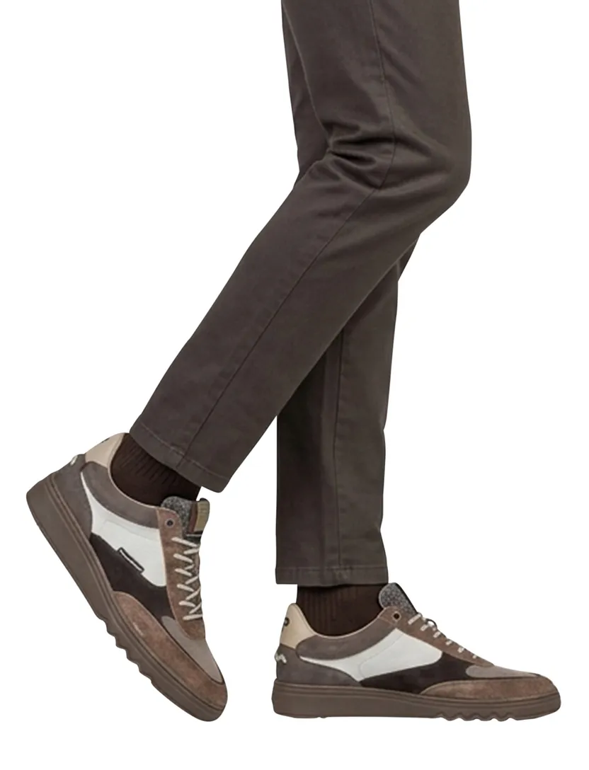 Effen sneaker suede Floris van Bommel bruin