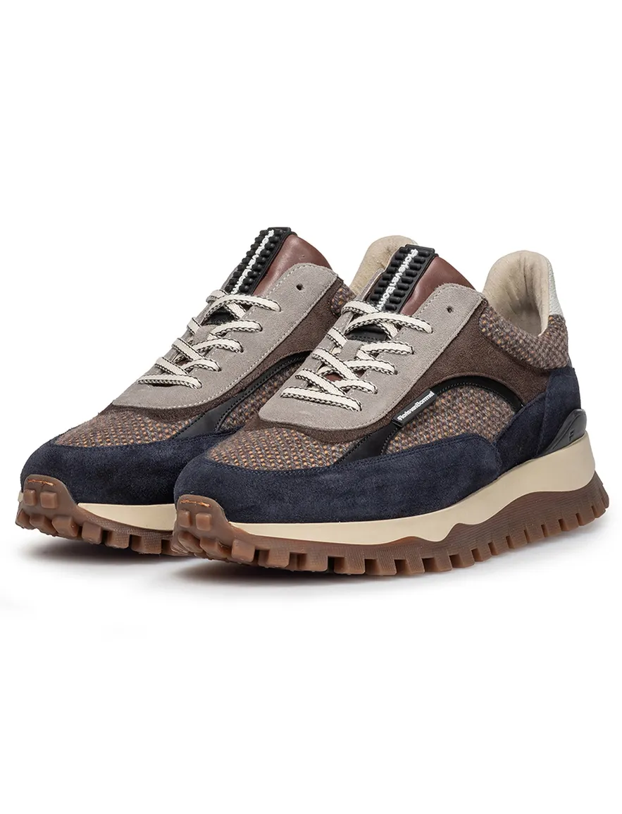 Floris van Bommel sneakers bruin textiel