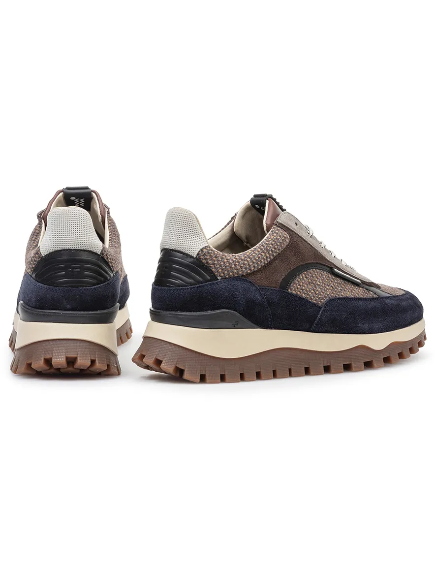Floris van Bommel sneakers bruin textiel