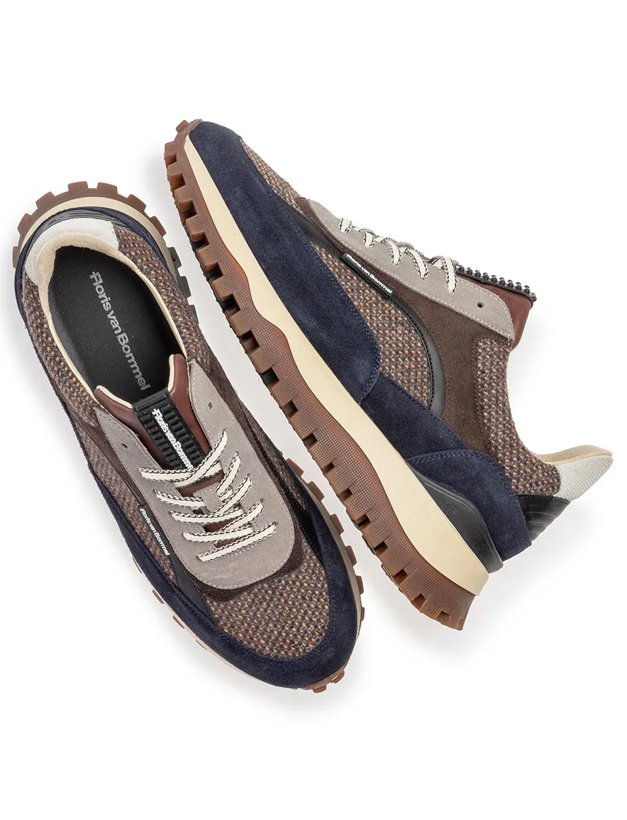 Floris van Bommel sneakers bruin textiel