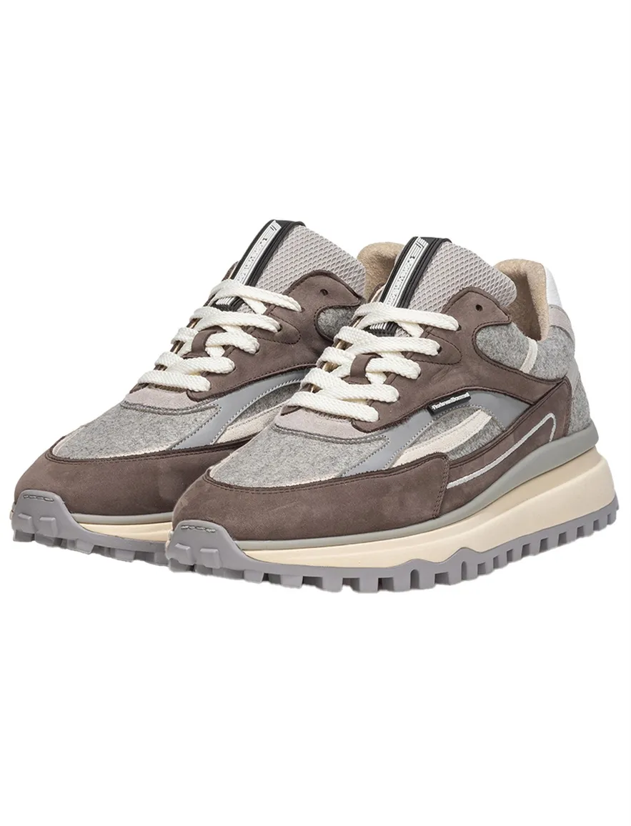 Floris van Bommel sneakers bruin effen